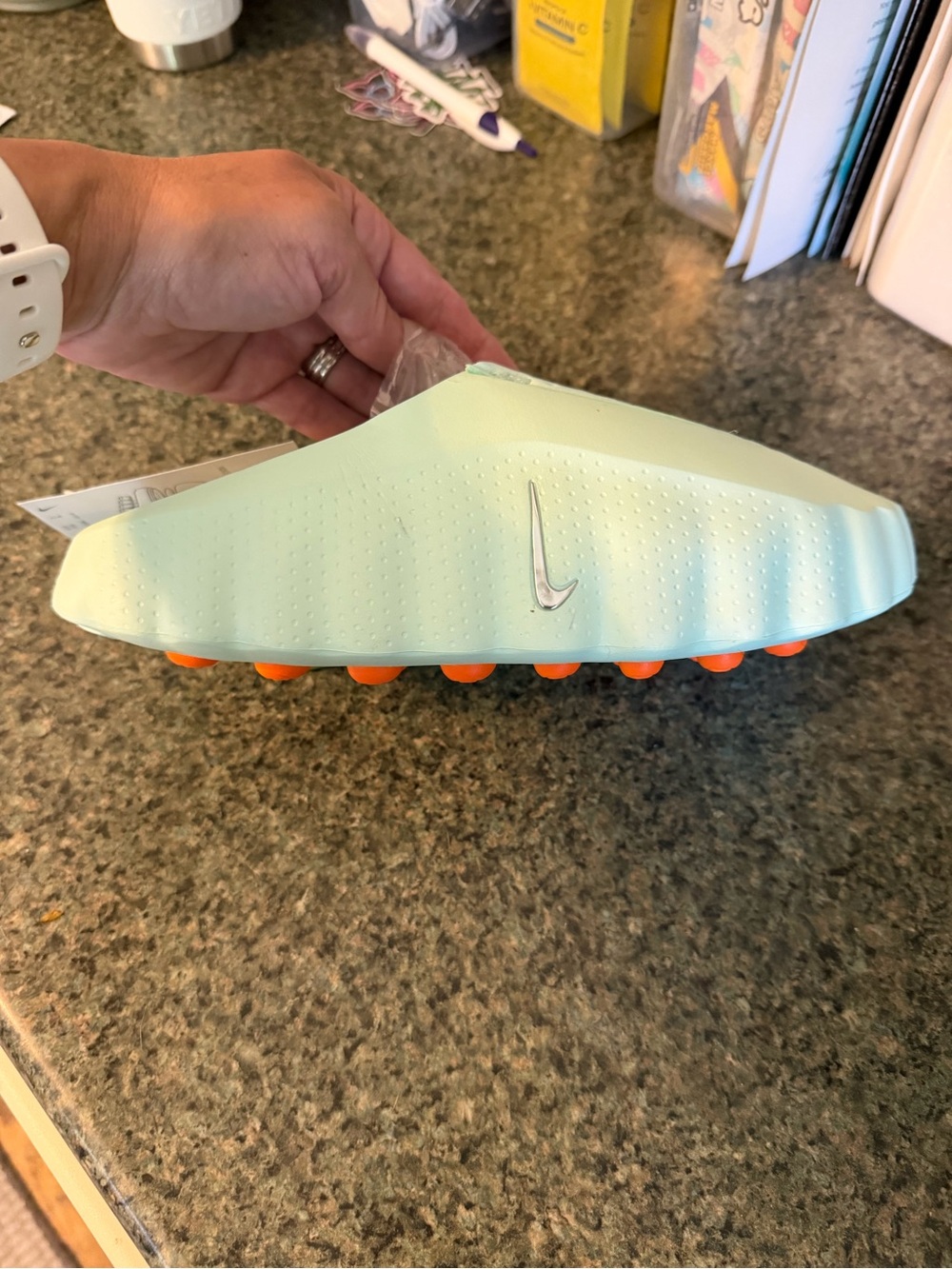 Nike Mind Slides in Barely Green - Picture 2 of 16